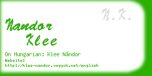 nandor klee business card